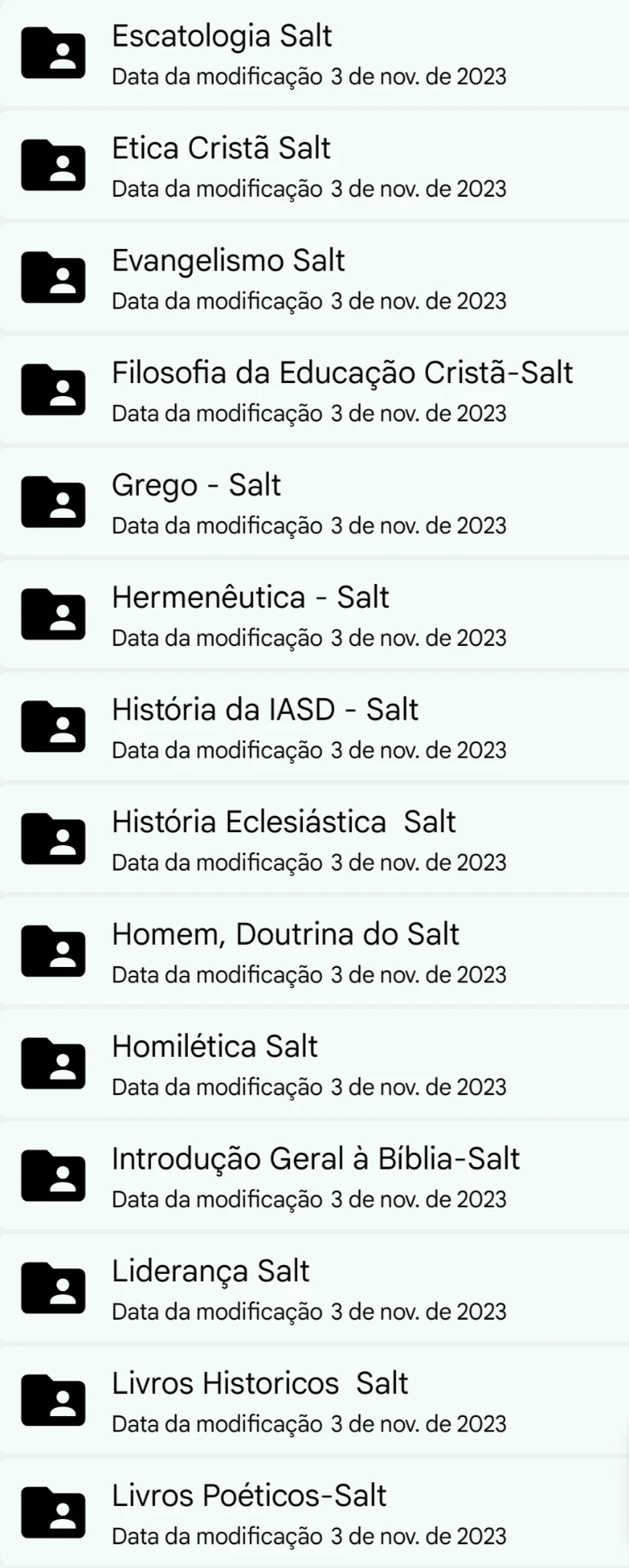 Pastas do material 10