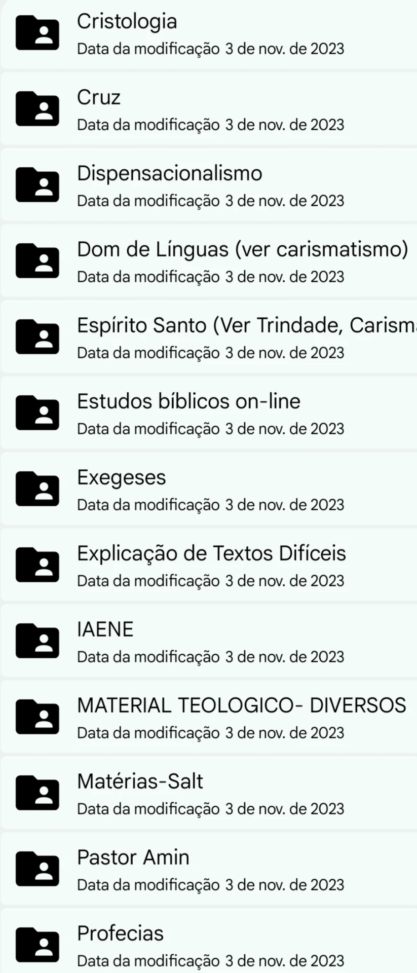 Pastas do material 8