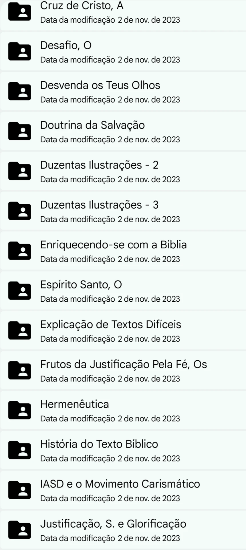 Pastas do material 3